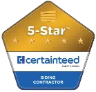 5-Star Certainteed Siding Contractor Award
