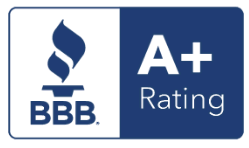 Blue Better Business Bureau (BBB) A+ Rate Accredited Business