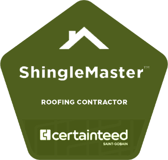 ShingleMaster Roofing Contractor (Certainteed) badge.
