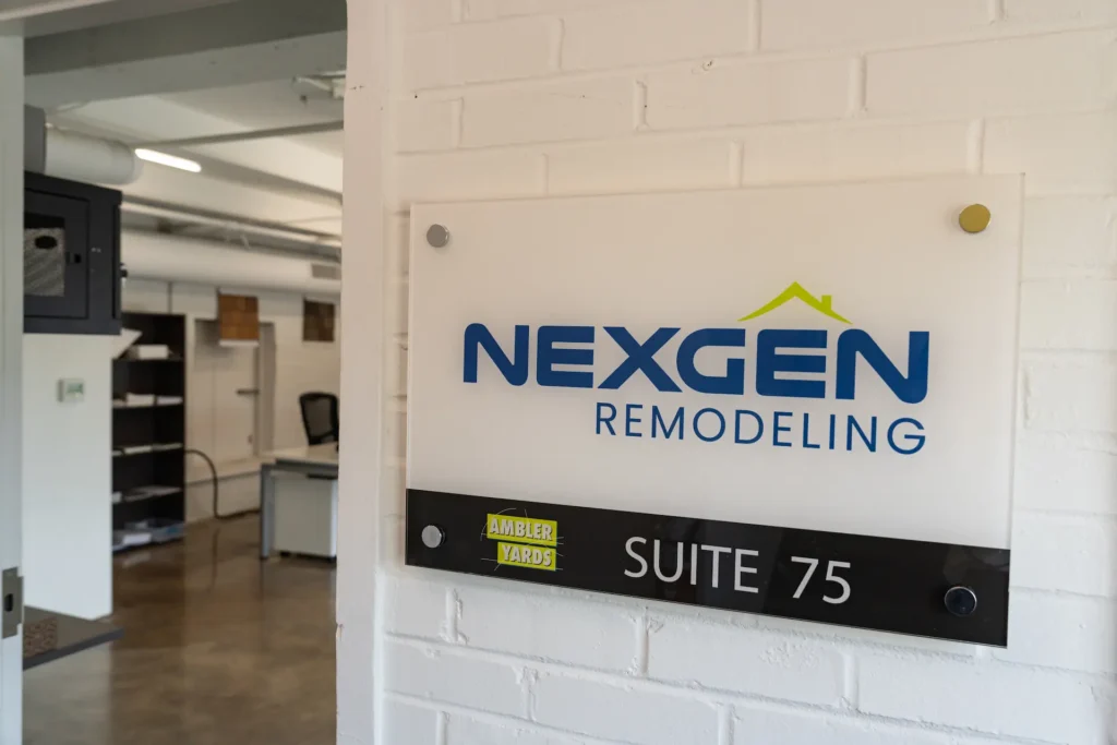 NexGen Remodeling Suite 75 office sign.