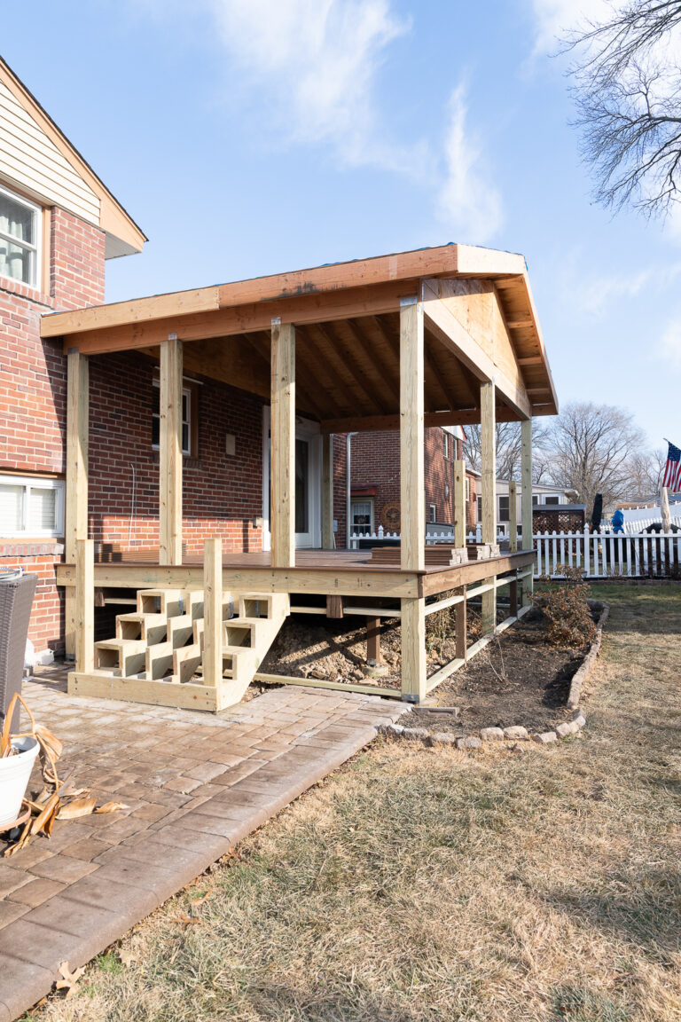 Screened in covered porch - DURING